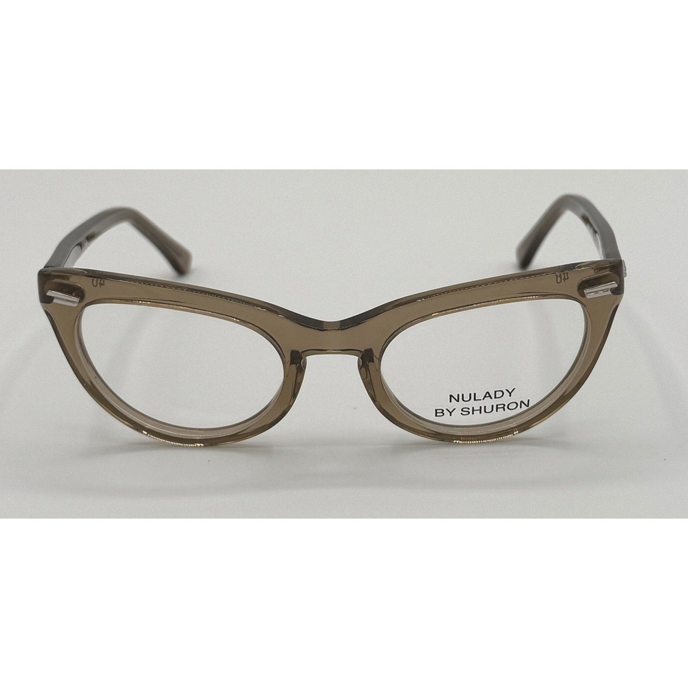 Shuron Nulady Cat Eye Eyeglasses Vintage 50s 60s Style Taupe Brown Frames 46mm